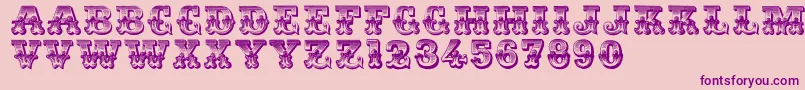 Romantiques-Schriftart – Violette Schriften auf rosa Hintergrund