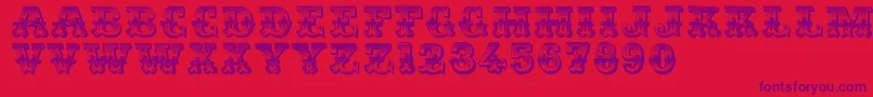 Romantiques-Schriftart – Violette Schriften auf rotem Hintergrund