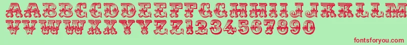 Romantiques Font – Red Fonts on Green Background