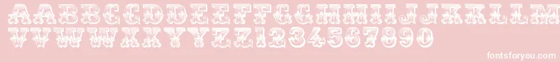フォントRomantiques – ピンクの背景に白い文字