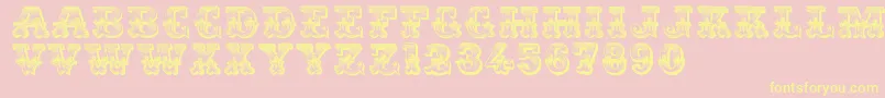 Romantiques Font – Yellow Fonts on Pink Background