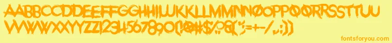 OverdoseSunrise Font – Orange Fonts on Yellow Background