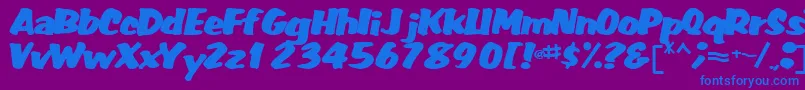 Fatbackplus14Bold Font – Blue Fonts on Purple Background