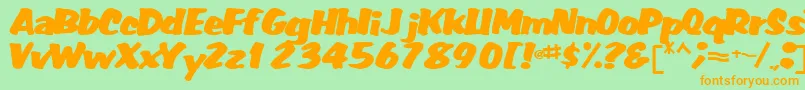 Fatbackplus14Bold Font – Orange Fonts on Green Background