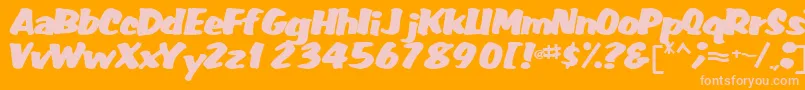 Weitere Informationen zur Fatbackplus14Bold-Schriftart Fatbackplus14Bold-Schriftart – Rosa Schriften auf orangefarbenem Hintergrund