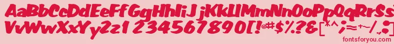 フォントFatbackplus14Bold – ピンクの背景に赤い文字