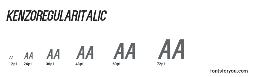 Размеры шрифта KenzoRegularItalic