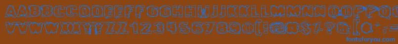 Cyberye Font – Blue Fonts on Brown Background