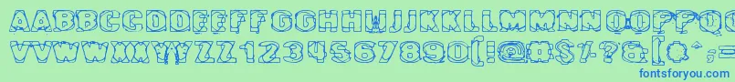 Cyberye Font – Blue Fonts on Green Background