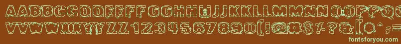 Cyberye Font – Green Fonts on Brown Background