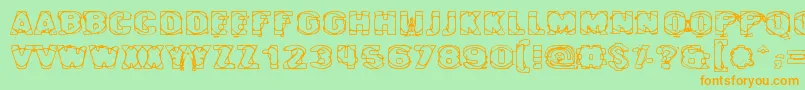 Cyberye Font – Orange Fonts on Green Background