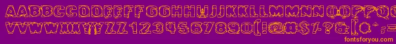 Cyberye Font – Orange Fonts on Purple Background