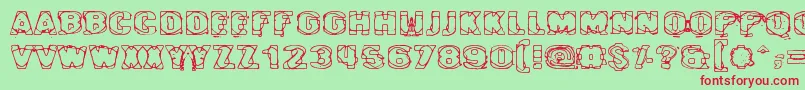 Cyberye Font – Red Fonts on Green Background