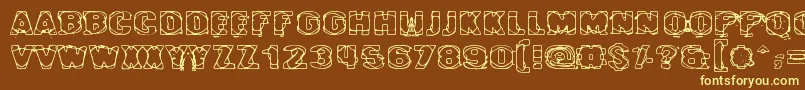 Cyberye Font – Yellow Fonts on Brown Background