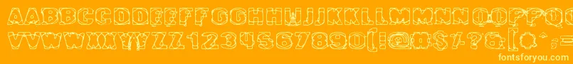 Cyberye Font – Yellow Fonts on Orange Background