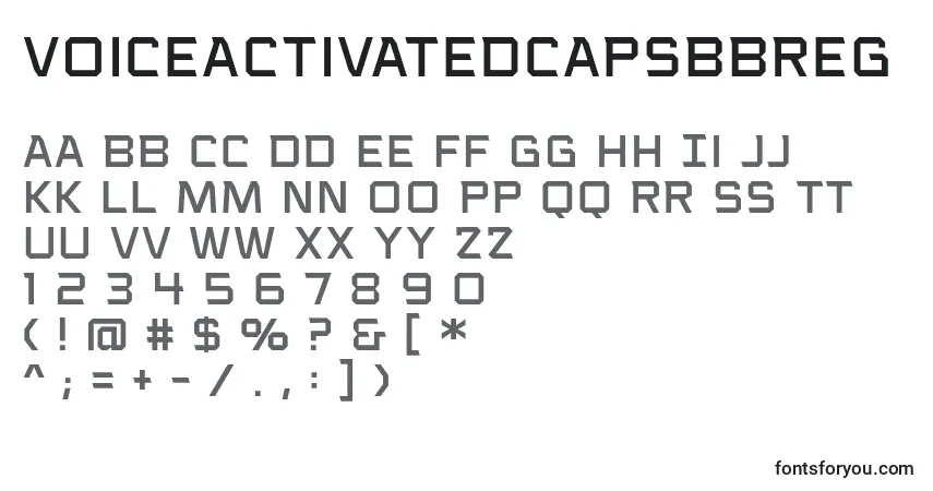 Шрифт VoiceactivatedcapsbbReg – алфавит, цифры, специальные символы