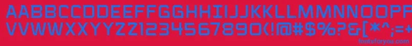 VoiceactivatedcapsbbReg Font – Blue Fonts on Red Background