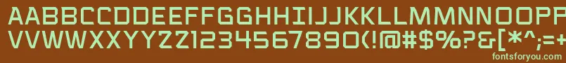 Czcionka VoiceactivatedcapsbbReg – zielone czcionki na brązowym tle