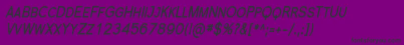 Czcionka FlorencesansScCondBoldItalic – czarne czcionki na fioletowym tle
