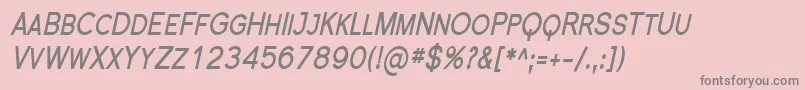 FlorencesansScCondBoldItalic Font – Gray Fonts on Pink Background