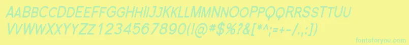 Police FlorencesansScCondBoldItalic – polices vertes sur fond jaune