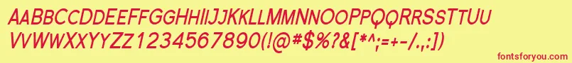 FlorencesansScCondBoldItalic Font – Red Fonts on Yellow Background