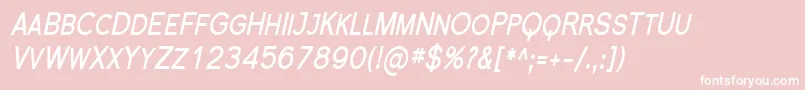 FlorencesansScCondBoldItalic-Schriftart – Weiße Schriften auf rosa Hintergrund