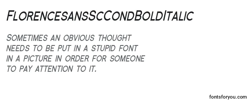 FlorencesansScCondBoldItalic フォントのレビュー