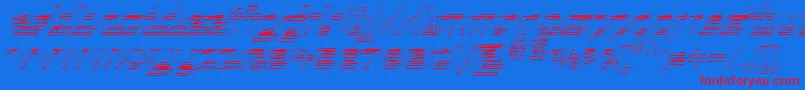 RepublikaSketch-Schriftart – Rote Schriften auf blauem Hintergrund