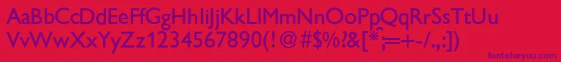 GibsonRegular Font – Purple Fonts on Red Background
