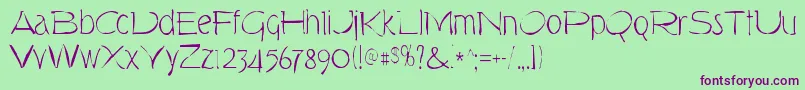 Torkgaunt Font – Purple Fonts on Green Background