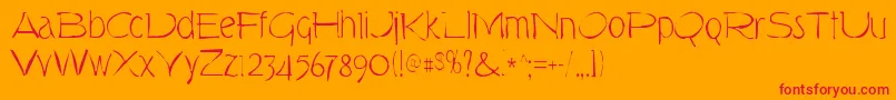 Torkgaunt Font – Red Fonts on Orange Background