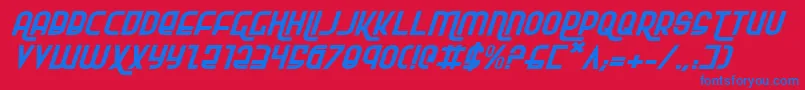 Rokikierei Font – Blue Fonts on Red Background