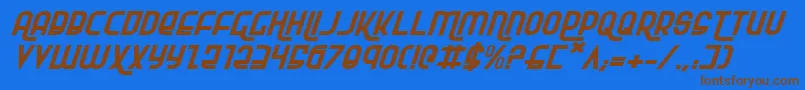 Rokikierei Font – Brown Fonts on Blue Background