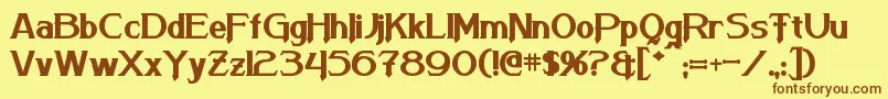 Шрифт ArnesonBold – коричневые шрифты на жёлтом фоне