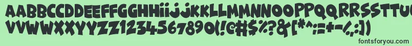 FunnyCute Font – Black Fonts on Green Background