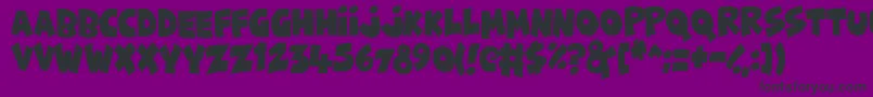 FunnyCute-Schriftart – Schwarze Schriften auf violettem Hintergrund