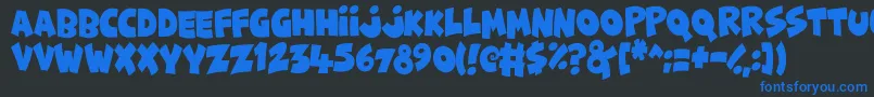 FunnyCute Font – Blue Fonts on Black Background