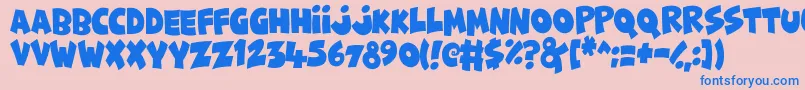 FunnyCute Font – Blue Fonts on Pink Background