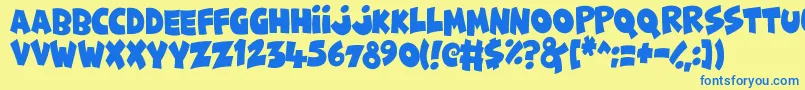 FunnyCute Font – Blue Fonts on Yellow Background