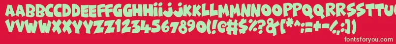 FunnyCute Font – Green Fonts on Red Background