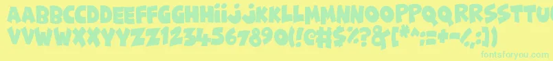 FunnyCute Font – Green Fonts on Yellow Background