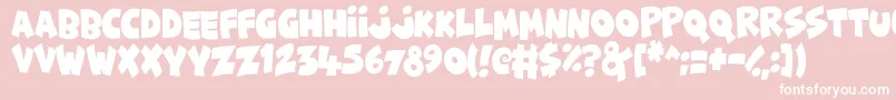 FunnyCute Font – White Fonts on Pink Background