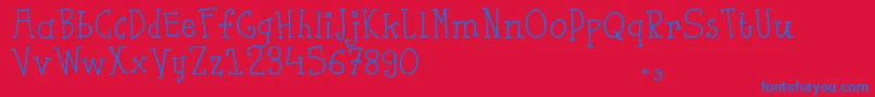 Fsaustrial Font – Blue Fonts on Red Background