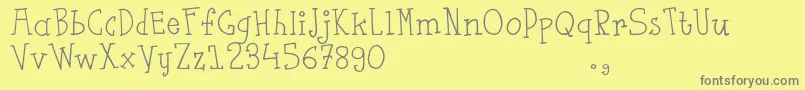 Fsaustrial Font – Gray Fonts on Yellow Background