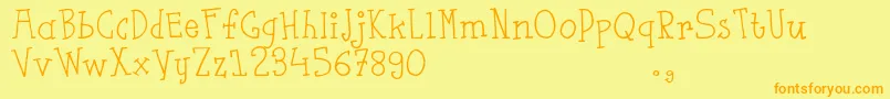 Fsaustrial Font – Orange Fonts on Yellow Background