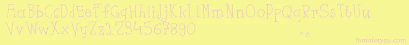 Fsaustrial Font – Pink Fonts on Yellow Background