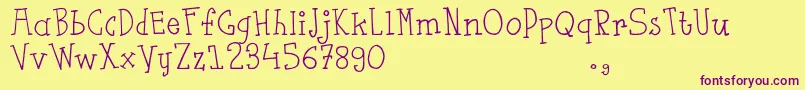 Fsaustrial Font – Purple Fonts on Yellow Background