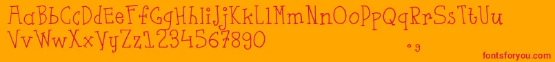 Fsaustrial Font – Red Fonts on Orange Background