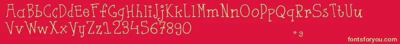 Fsaustrial Font – Yellow Fonts on Red Background